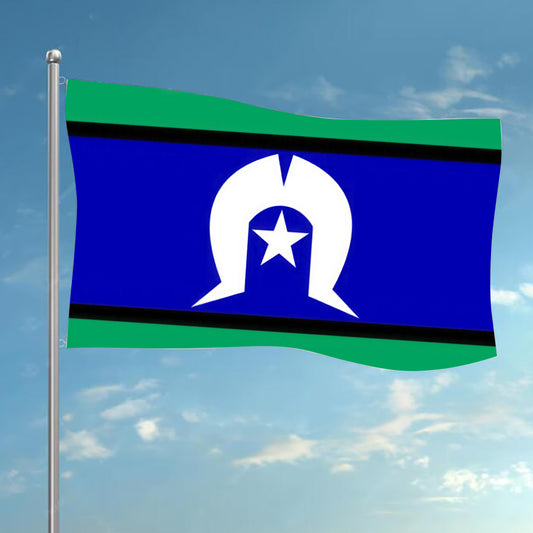 Torres Strait Island Flag, Shaft Style, 2 Grommet, 4 Grommet