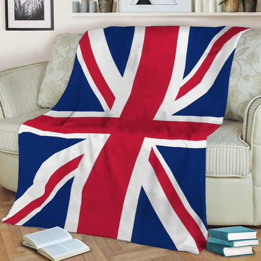 Union Jack British Flag Fleece Throw Blanket
