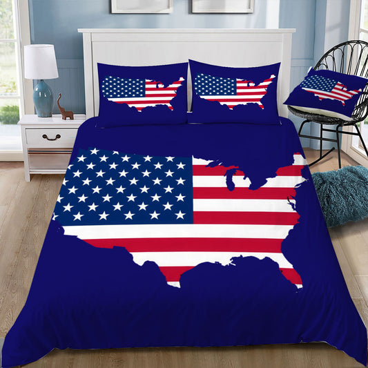 United States Map & Flag Doona / Duvet Cover and 2 Pillow Slips