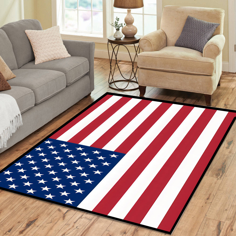 US Stars and Stripes Flag Rectangle Rug