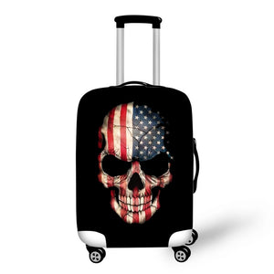 U S Flag Skull Luggage / Suitcase Covers