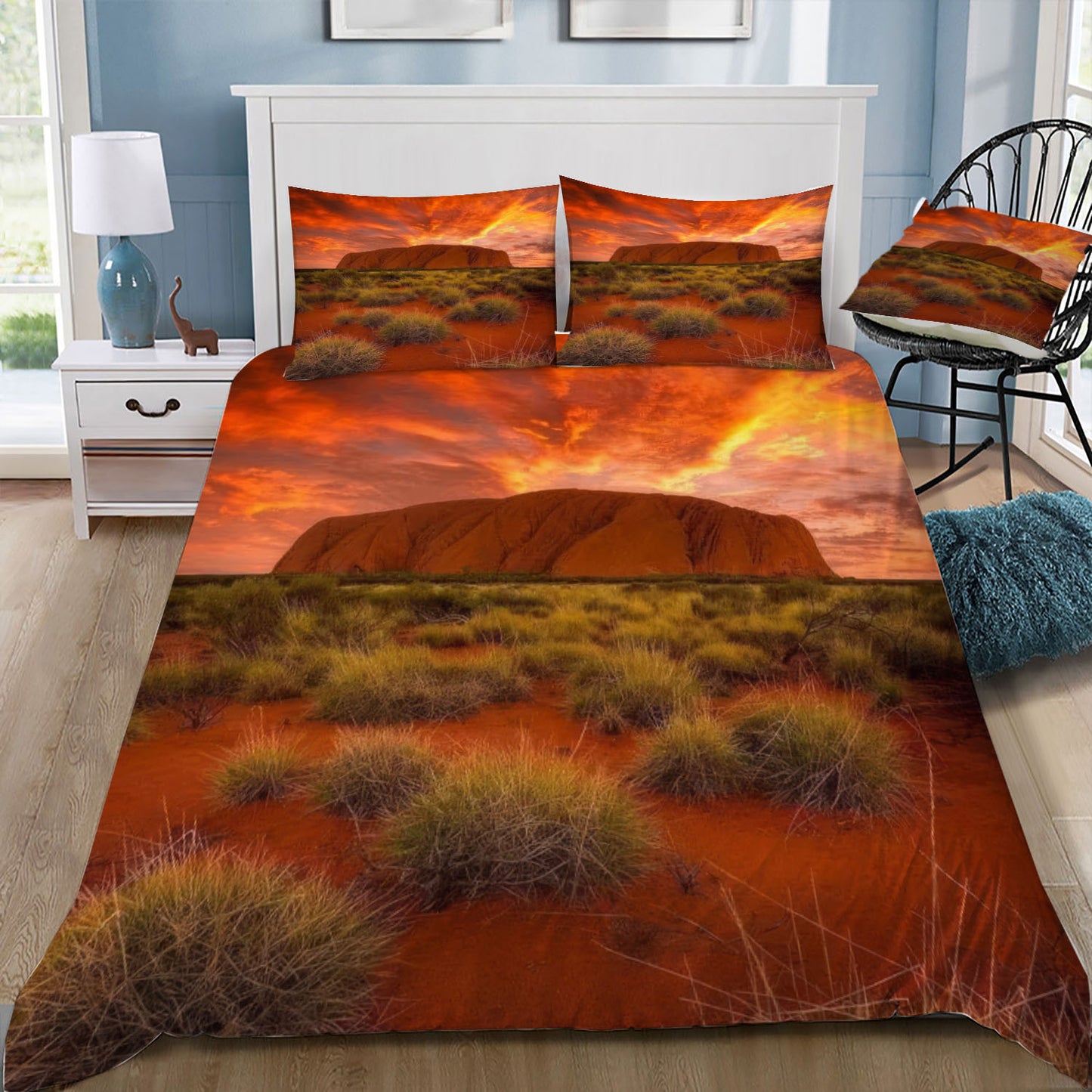 Uluru (Ayers Rock) Print Doona / Duvet Cover and 2 Pillow Slips