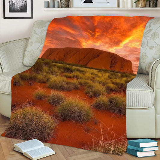 Uluru (Ayers Rock) at Sunset Throw Blanket