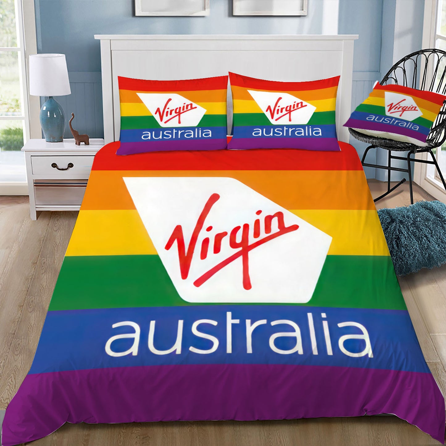 Virgin Australia Pride Doona / Duvet Cover and 2 Pillow Slips