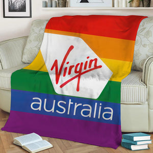 Virgin Australia Mardi Gras Pride Logo Fleece Throw Blanket