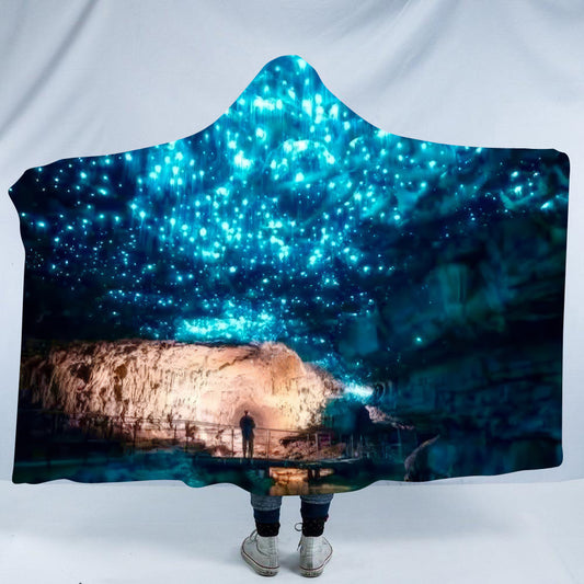 Waitomo Caves Glow Worms Hooded Blanket