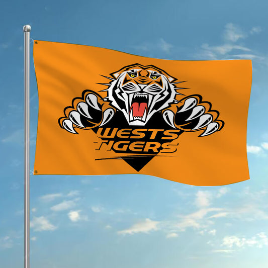 NRL Wests Tigers Team Colours Rugby League Flag