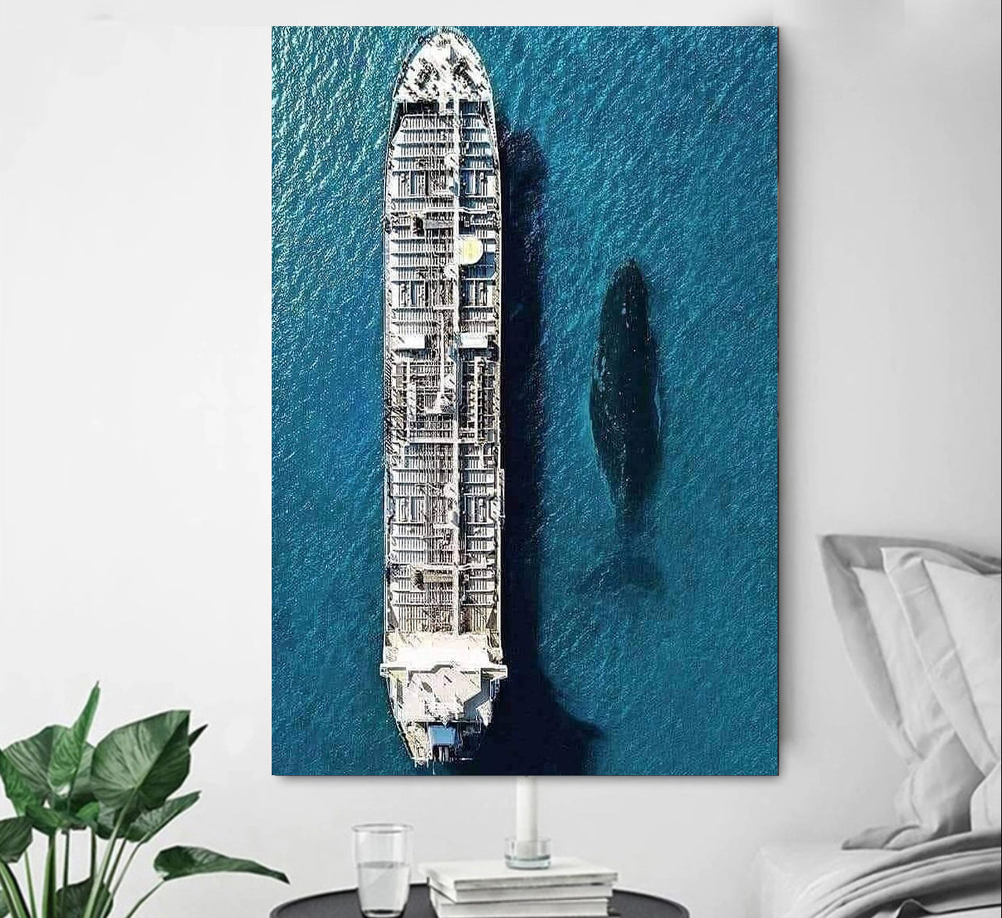 Whale & Ship 1 & 3 Panel Portrait View