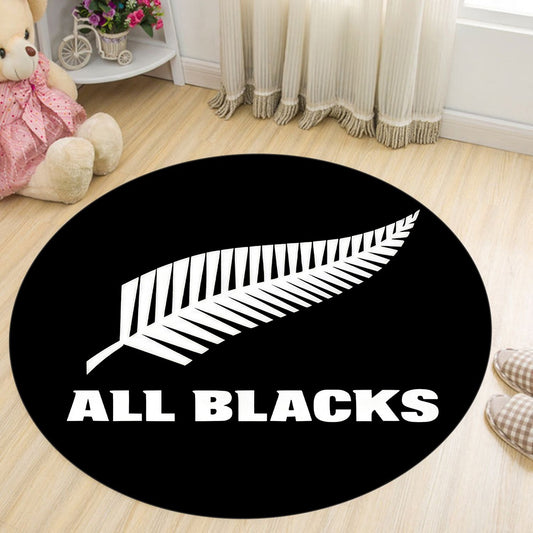 All Blacks Round Rug