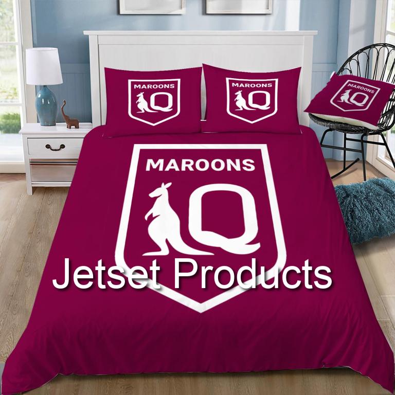 Qld Maroons State of Origin Logo Doona / Duvet Cover and 2 Pillow Slips