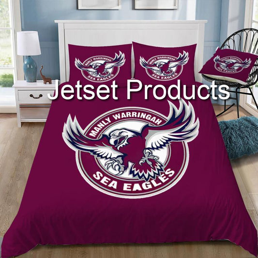 Manly Sea Eagles Logo Doona / Duvet Cover and 2 Pillow Slips