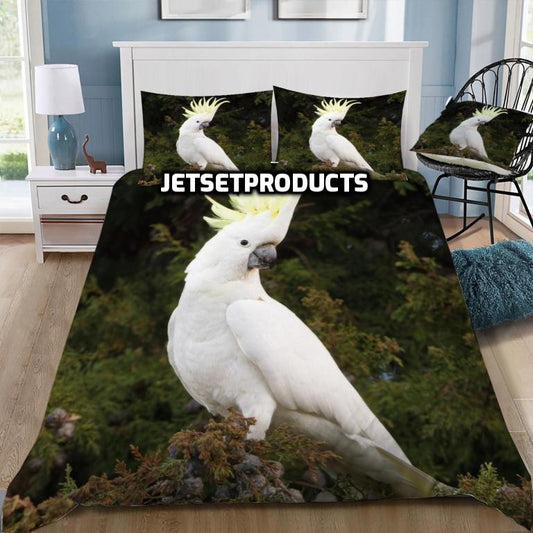 Sulphur Crested Cockatoo Doona / Duvet Cover and 2 Pillow Slips