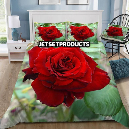 Red Rose Doona / Duvet Cover and 2 Pillow Slips