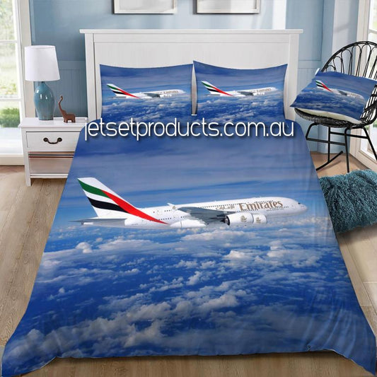 Emirates A380 in Flight Doona / Duvet Cover and 2 Pillow Slips