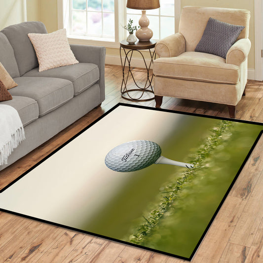 Golf Ball on the Tee Rectangle Rug