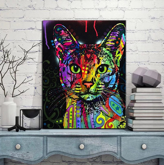 Colourful Abstract House Cat