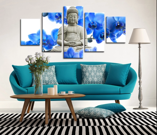 Buddha Surrounded by Flowers