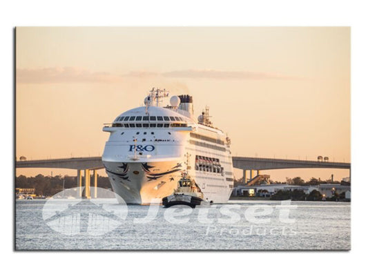 P & O Cruise Ship on the Brisbane River Long View 1PGR002
