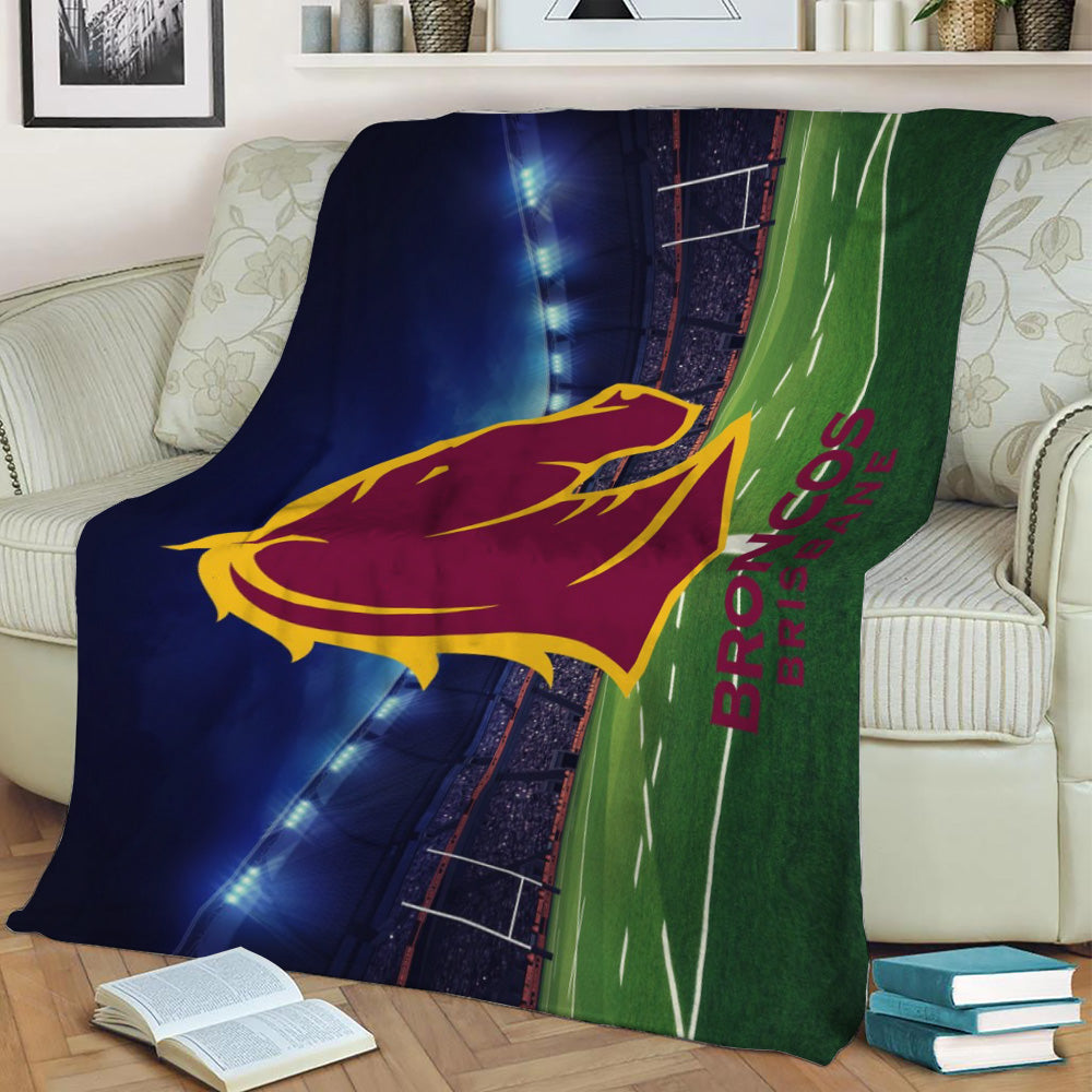 Brisbane Broncos Fleece Throw Blanket