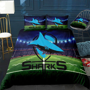 Cronulla Sharks Doona / Duvet Cover and 2 Pillow Slips