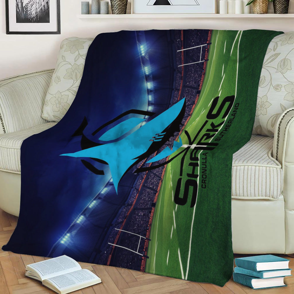 Cronulla Sharks Fleece Throw Blanket