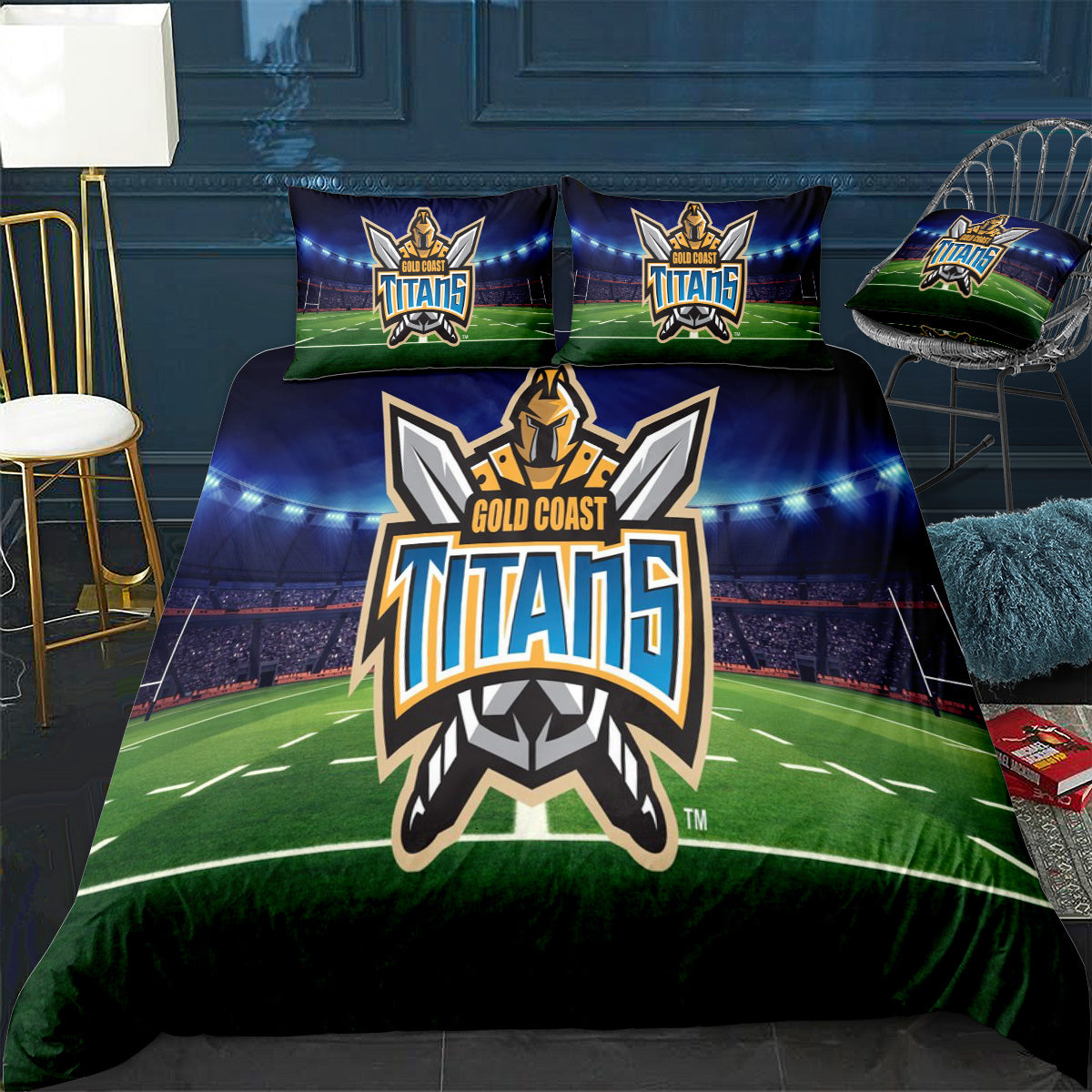 Gold Coast Titans Doona / Duvet Cover and 2 Pillow Slips