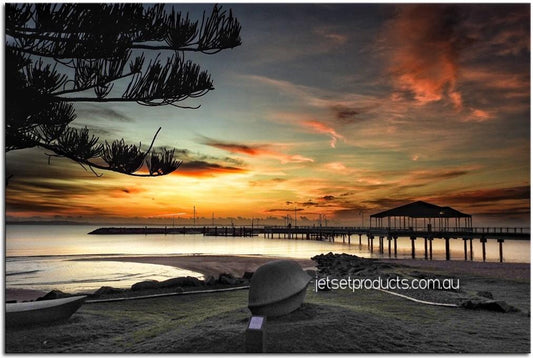 Redcliffe Jetty at Sunrise Wideview 1PCH009