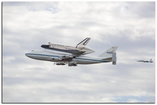 Space Shuttle Being Ferried by a 747 1PMW011