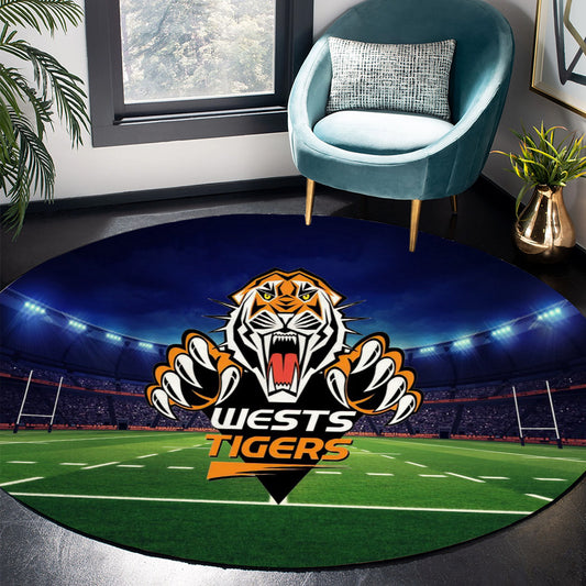 West Tigers Round Rug