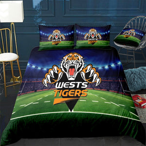 West Tigers Doona / Duvet Cover and 2 Pillow Slips